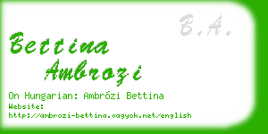 bettina ambrozi business card